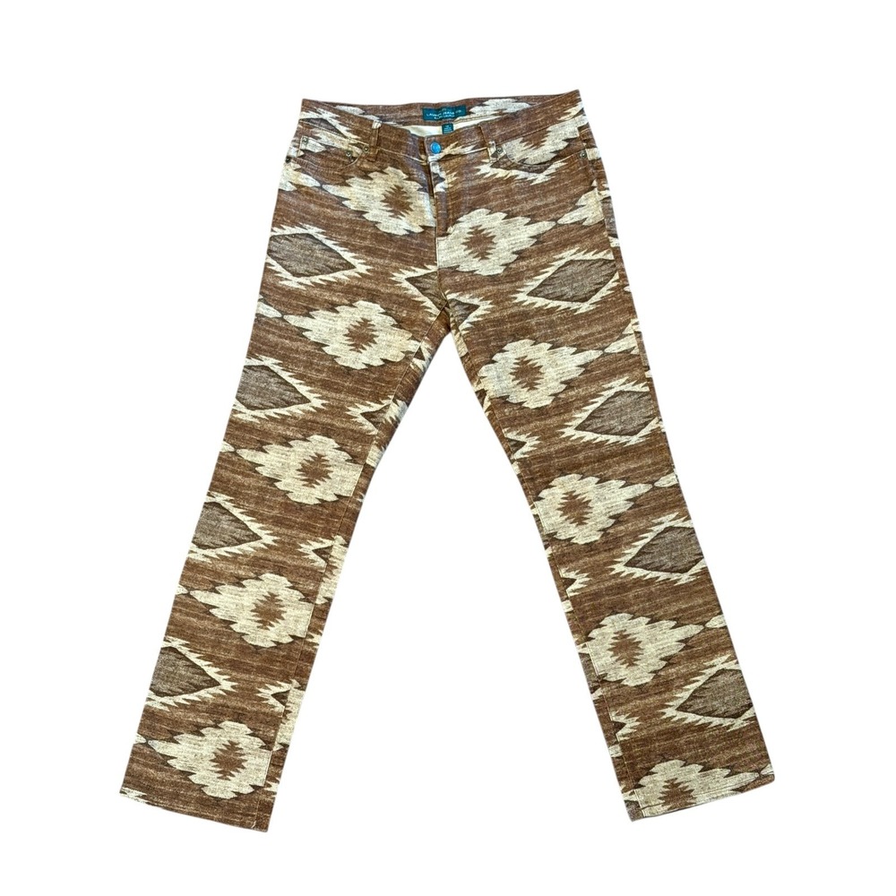 Lauren Ralph Lauren Brown and Cream Straight Leg Jeans